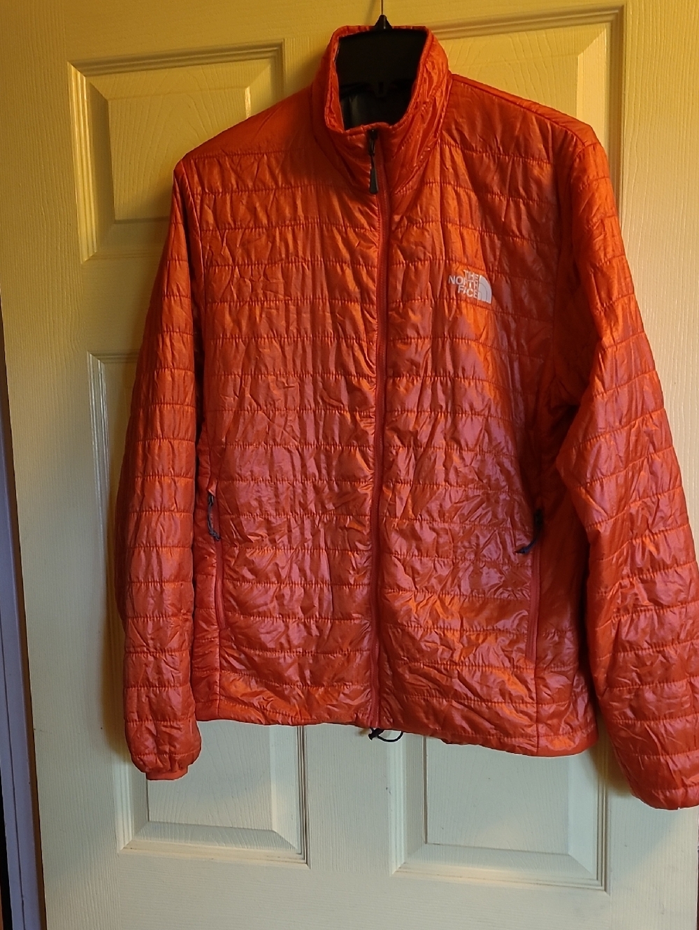 The North Face Men's Thermoball Orange Quilted Puffer Jacket